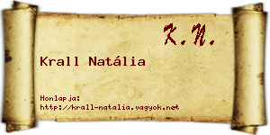 Krall Natália névjegykártya